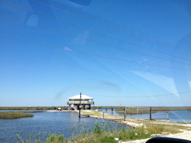 water blurred with land